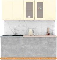 Кухня Интерлиния Мила 20 (ваниль-бетон-травертин) картинка