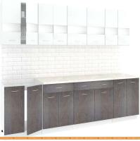 Кухня Кортекс-мебель Корнелия Экстра 2.5м (белый/береза/марсель) картинка