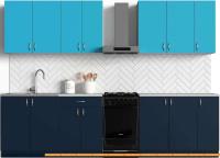 Кухня S-Company Клео колор 2.5 (морской синий/мраморный синий) картинка