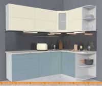 Кухня Интерлиния Мила Матте 1.5x2.2 А правая (слоновая кость-океан-опал светлый) картинка