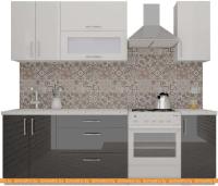 Кухня ВерсоМебель ВерсоЛайн 8-1.9 (белый 001/черный графит 042) картинка