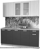 Кухня Интерлиния Мила 18-60 (вудлайн кремовый-бетон-бискайская сосна) картинка