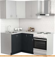 Кухня S-Company Клео лайт 1.2x1.2 левая (антрацит/стальной серый) картинка