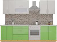 Кухня ВерсоМебель ВерсоЛайн 8-2.2 (белый 001/яблоко 005) картинка