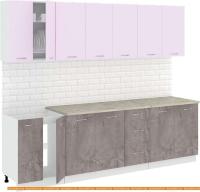 Кухня Кортекс-мебель Корнелия Лира 2.6м (сирень/оникс/марсель) картинка