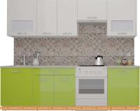 Кухня ВерсоМебель ЭкоЛайт-5 2.4 (белый/лайм яркий) картинка