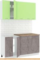 Кухня Кортекс-мебель Корнелия Лира 1.5м (зеленый/оникс/мадрид) картинка