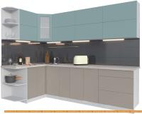 Кухня Интерлиния Мила Матте 1.5x2.7 А левая (океан-луна-травертин серый) картинка