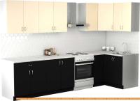 Кухня S-Company Клео лайт 1.2x2.6 правая (черный/песочный) картинка