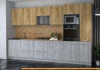 Кухня Интерлиния Мила Лайт 3.6 ВТ (дуб золотой/бетон/дуб бунратти) картинка