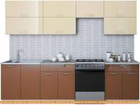 Кухня Интерлиния Мила Gloss 60-28 (ваниль/шоколад) картинка