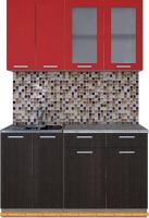 Кухня Интерлиния Мила 14-60 (дуб венге/красный) картинка