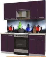 Кухня Интерлиния Мила Пластик 1.8 А (слива глянец/опал светлый) картинка