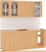 Кухня Кортекс-мебель Корнелия Ретро 2.0м без столешницы (ольха) картинка