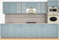 Кухня Интерлиния Мила Деко 3.2 (океан-океан-травертин серый) картинка