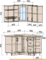 Кухня Интерлиния Мила Крафт 1.2x1.3 (дуб королевский) картинка