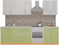 Кухня ВерсоМебель ВерсоЛайн 3-2.1 (белый 001/нежно-зеленый 032) картинка