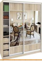 Шкаф-купе Кортекс-мебель Сенатор ШК10 Геометрия ДСП с зеркалом (дуб сонома) картинка