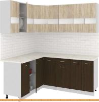 Кухня Кортекс-мебель Корнелия Экстра 1.5x1.9м (дуб сонома/венге/королевский опал) картинка