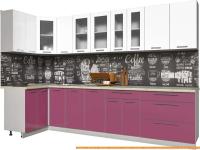 Кухня Интерлиния Мила Пластик 1.2x3.2 (гортензия гл/белый гл/опал светлый) картинка