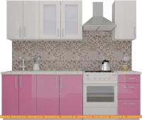 Кухня ВерсоМебель ВерсоЛайн 7-1.8 (белый 001/розовый 011) картинка