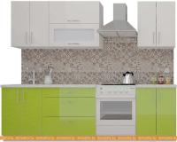 Кухня ВерсоМебель ВерсоЛайн 8-2.0 (белый 001/лайм яркий 026) картинка