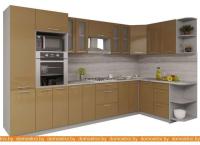 Кухня Интерлиния Мила Gloss 1.68x3.4 правая (капучино) картинка