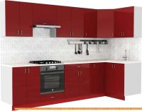 Кухня S-Company Клео глосc 1.2x3.0 правая (бургундский глян./бургундский глян.) картинка