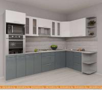 Кухня Интерлиния Мила Gloss 1.68x3.0 правая (белый-асфальт) картинка