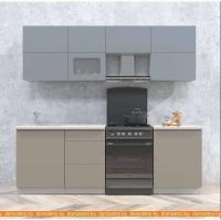 Кухня Интерлиния Мила Матте 2.3 Б (океан/луна/травертин серый) картинка