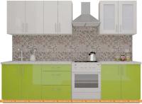 Кухня ВерсоМебель ВерсоЛайн 3-2.2 (белый 001/лайм яркий 026) картинка