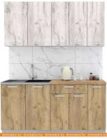 Кухня Интерлиния Мила Лайт 1.7 (дуб белый-дуб золотой-дуб бунратти) картинка