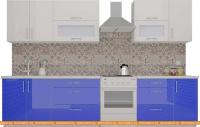 Кухня ВерсоМебель ВерсоЛайн 8-2.6 (белый 001/глубокий синий 601) картинка