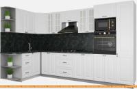 Кухня Интерлиния Мила Деко 1.68x3.4 левая (белый-белый-кастилло темный) картинка