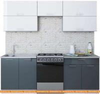 Кухня Интерлиния Мила Gloss 60-22 (белый/асфальт) картинка