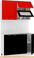 Кухня Кортекс-мебель Корнелия Мара 1.2м без столешницы (красный/черный) картинка