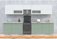 Кухня Интерлиния Мила Матте 3.6 Б (белый/мята/опал светлый) картинка