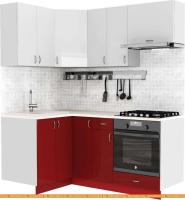 Кухня S-Company Клео глосc 1.2x1.8 левая (бургундский глянец/белый глянец) картинка