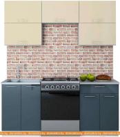 Кухня Интерлиния Мила Gloss 60-18 (ваниль/асфальт) картинка