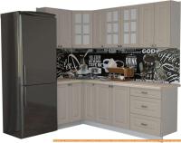 Кухня Интерлиния Мила Деко 1.2x2.3 (луна/травертин серый) картинка