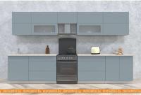 Кухня Интерлиния Мила Матте 3.6 Б (океан/океан/травертин серый) картинка