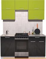 Кухня Интерлиния Мила Gloss 50-16 (яблоко/черный глянец) картинка