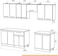 Кухня Кастанье Марта 2.8 (серый пыльный/дуб крафт золотой матовый) картинка
