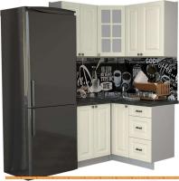 Кухня Интерлиния Мила Деко 1.2x1.3 (слоновая кость/кастилло темный) картинка