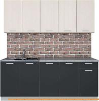 Кухня Интерлиния Мила Лайт 2.0 (вудлайн кремовый/антрацит) картинка