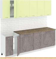 Кухня Кортекс-мебель Корнелия Лира 2.4м (салатовый/оникс/мадрид) картинка