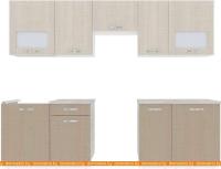 Кухня ВерсоМебель Эко-6 2.7 (крослайн латте/крослайн карамель) картинка