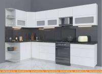 Кухня Интерлиния Мила Матте 1.5x3.2 Б правая (белый-белый-кастилло темный) картинка