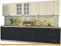 Кухня Интерлиния Мила Деко 3.0 Б (пепел/слоновая кость/травертин серый) картинка