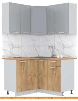 Кухня Интерлиния Мила Лайт 1.2x1.3 (серебристый-дуб золотой-дуб бунратти) картинка